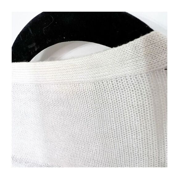 Eileen Fisher Cardigan Sweater Womens Medium Linen Buttons Ladies Gray White - Picture 4 of 7